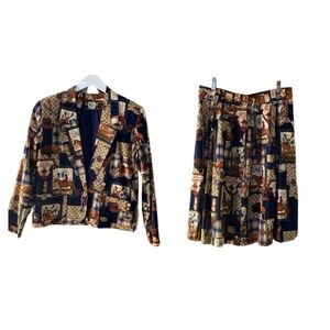 FStop 80’s Vintage Western Suit Set M 10 Jacket & Skirt